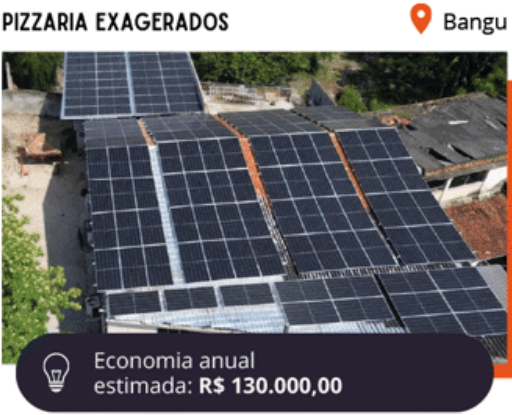 Instalação de energia solar em Pizzaria Exagerados